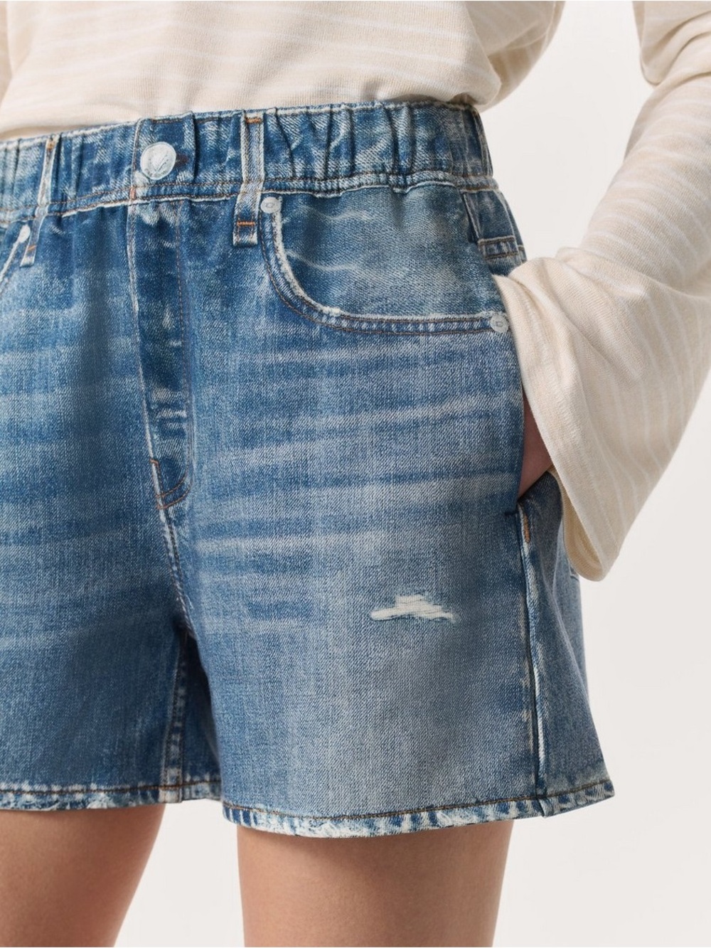 rag & bone Women's Miramar Terry Walking Shorts | Brooke wash | Size Small - Picture 1 of 15